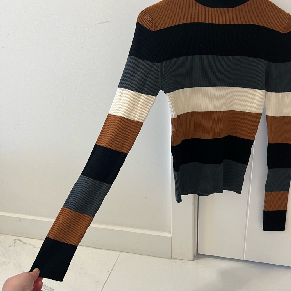 Zara Striped Turtleneck Long Sleeve Sweater- Size M; Beautiful!!! - Picture 5 of 5